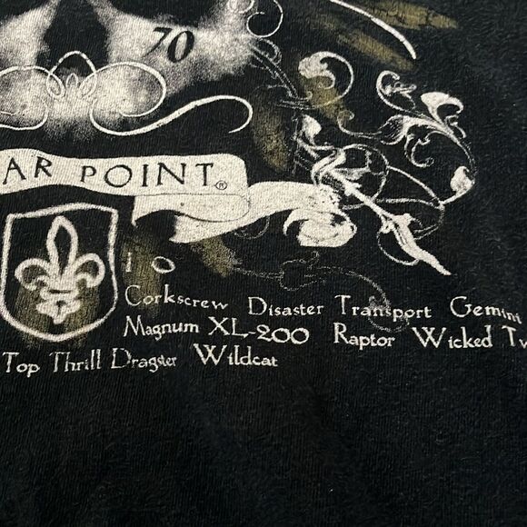 Ride Warriors Cedar Point Cool Biker Black Tee Vintage SZ XL - Picture 4 of 7